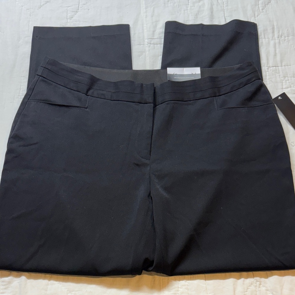 Rafaella Curvy Straight High Rise Black Plus Size Pants | 16W NWT Professional